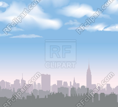 400x362 New York Skyline In The Early Morning Vector Image Of Architecture