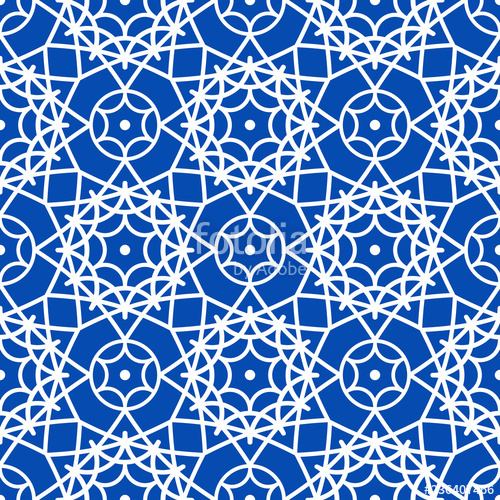 500x500 Vector Oriental Pattern In Blue Color Turkish, Spanish, Moorish