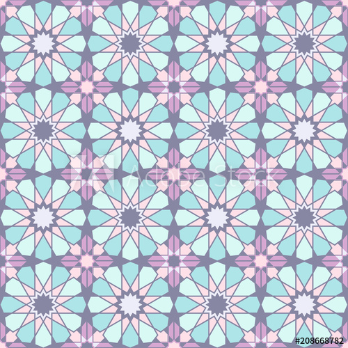 500x500 Seamless Bright Multi Colored Geometric Pattern Based On Moroccan