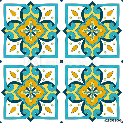 500x500 Moroccan Tile Pattern Vector Seamless With Old Ornaments