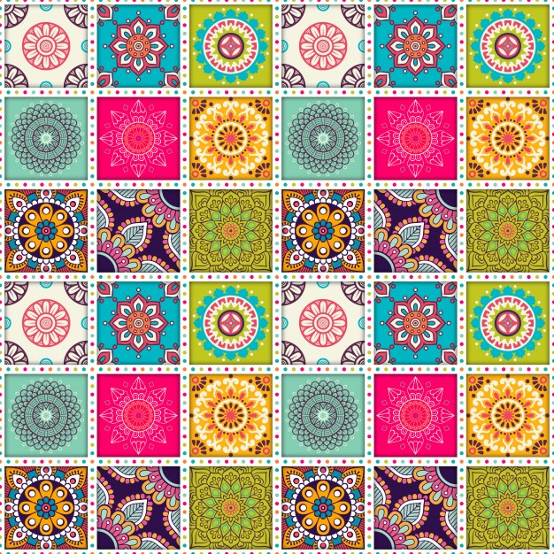 626x626 Moroccan Tile Pattern With Mandalas Vector Free Download