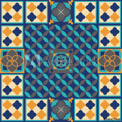 500x500 Moroccan Tiles Floor Design Vector Illustration