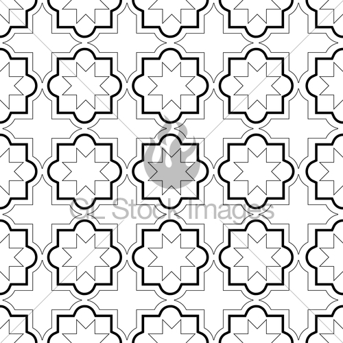 500x500 Moroccan Geometric Tiles Seamless Pattern, Vector Tiles D Gl
