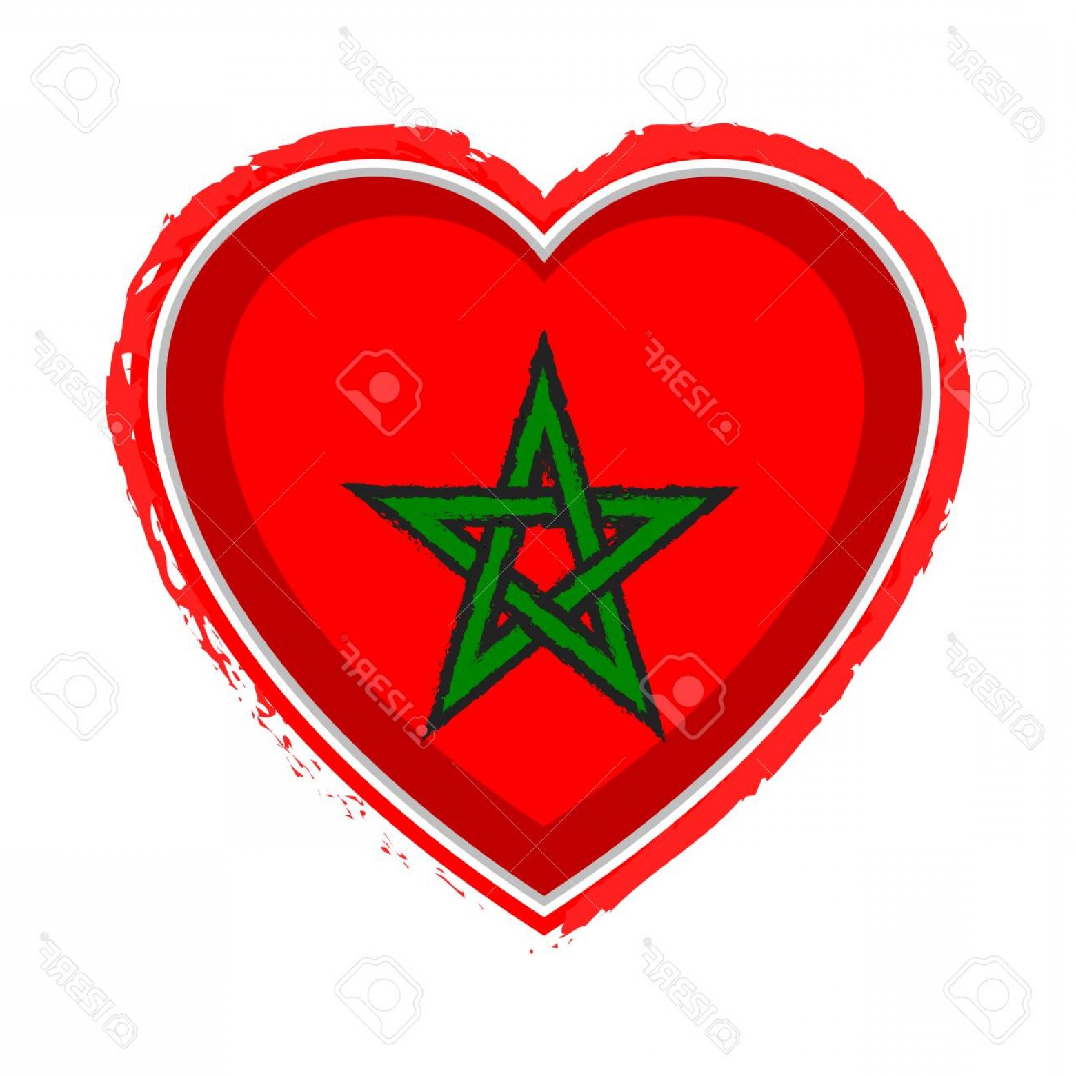 1560x1560 Photostock Vector Heart Shaped Flag Of Morocco Vector Illustration