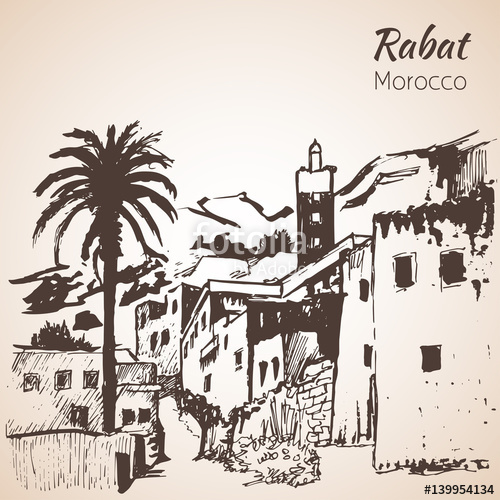 500x500 Rabat City Morocco Sketch Stock Image And Royalty Free Vector