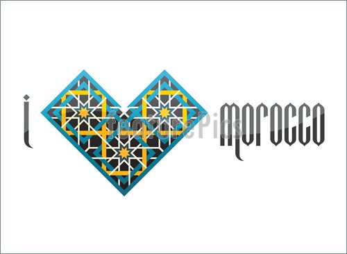 500x366 I Love Morocco Vector