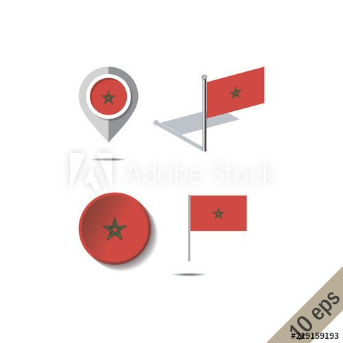 500x500 Map Pins With Flag Of Morocco