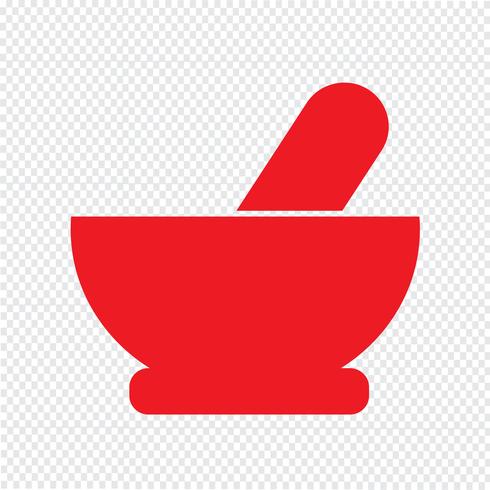 490x490 Mortar Pestle Icon Vector Illustration