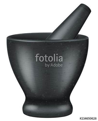 406x500 Traditional Thai Black Stone Mortar And Pestle Vector