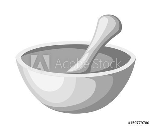 500x417 Mortar And Pestle Icon, Kitchen Pounder Outline And Filled Vector