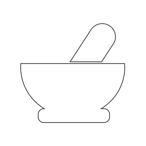 490x490 Mortar Pestle Icon Vector Illustration