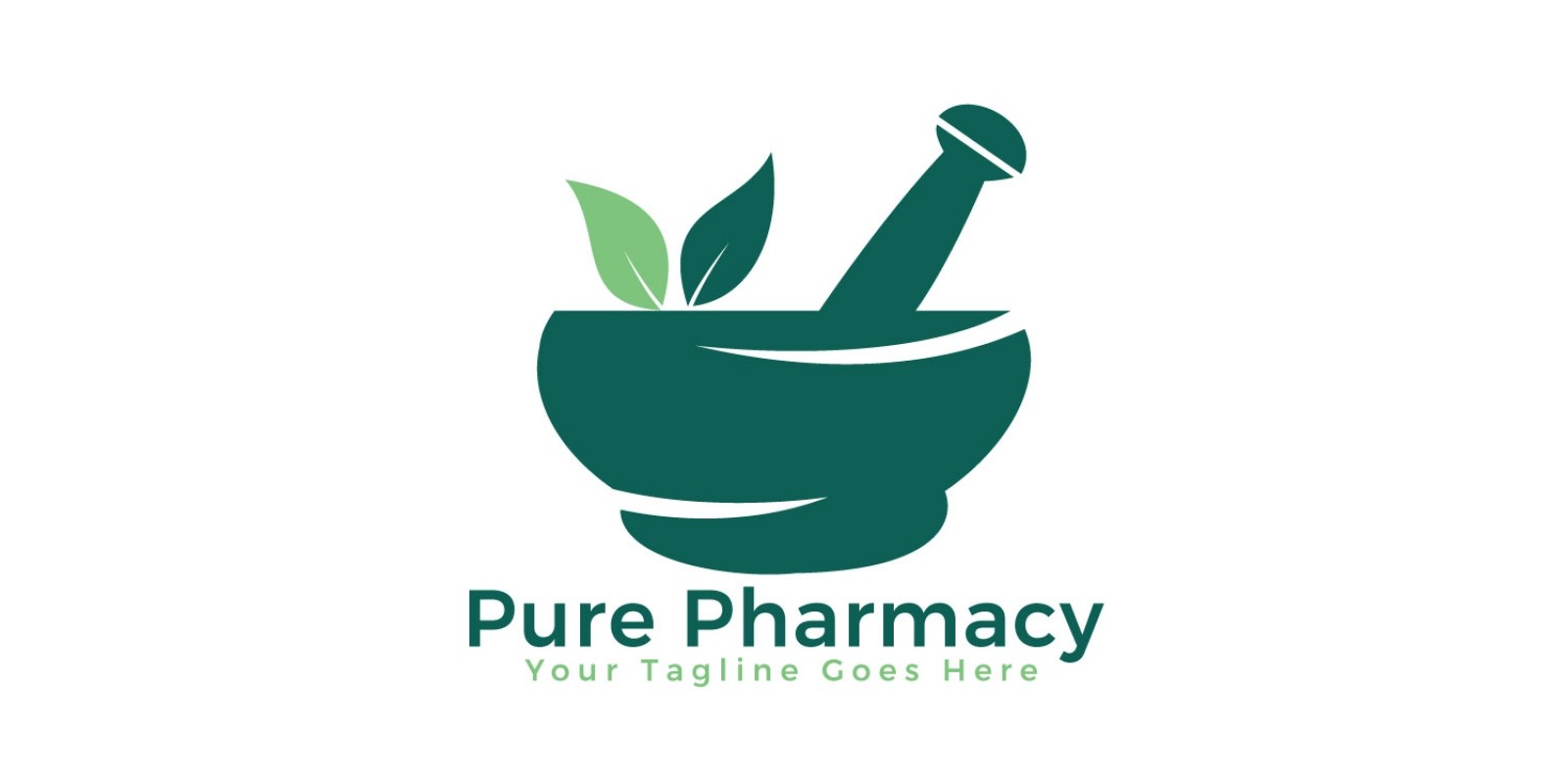 1600x800 Pure Pharmacy Vector Logo Design Codester