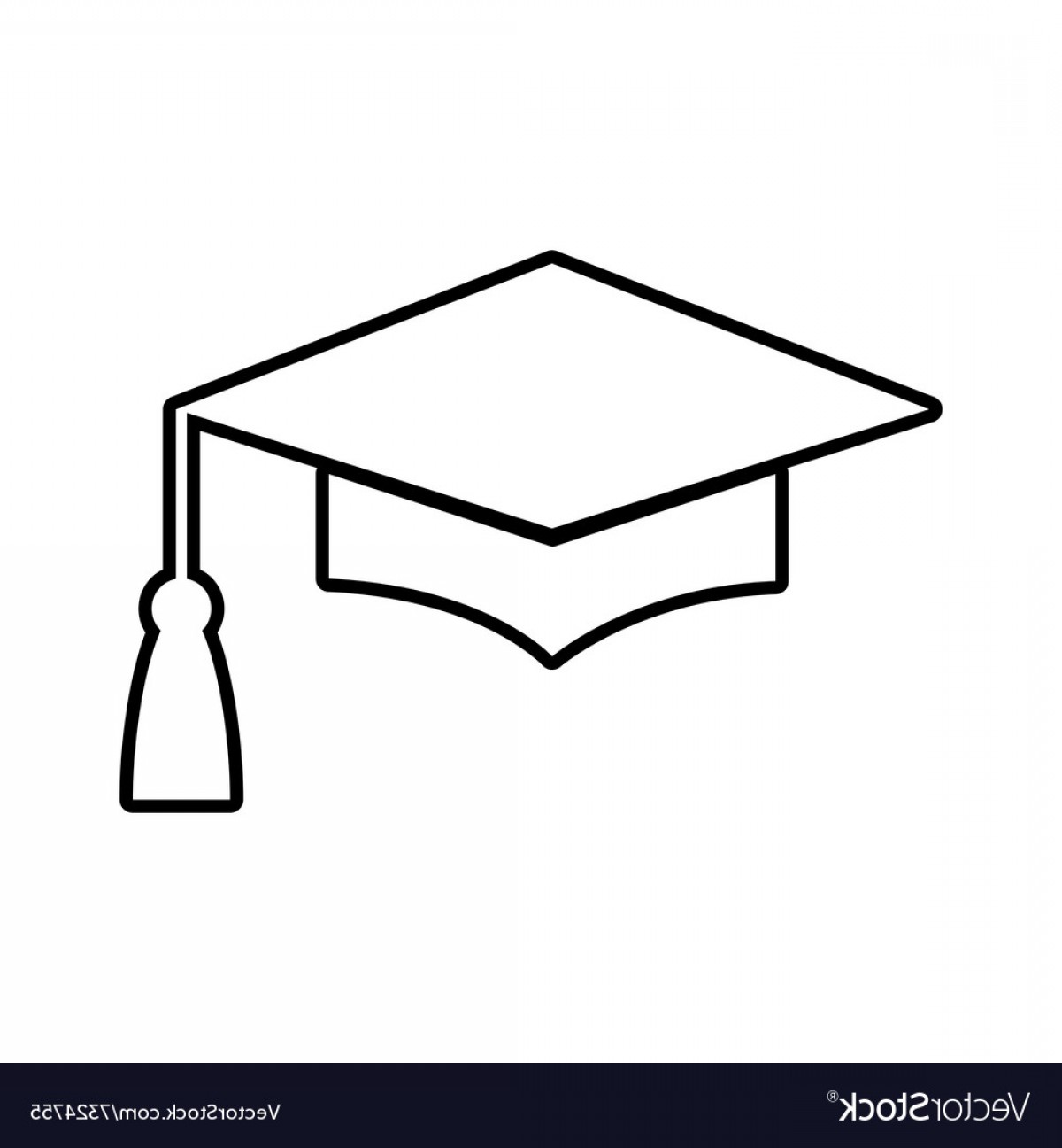 Graduation cap icon line