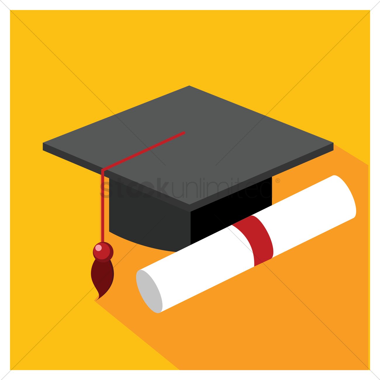 1300x1300 Mortarboard And Scroll Vector Image