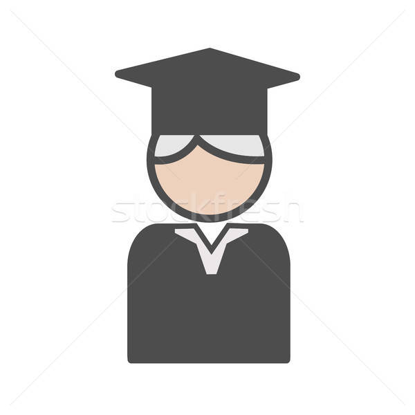 600x600 Professor Icon With Mortarboard And Grey Hair Vector Illustration