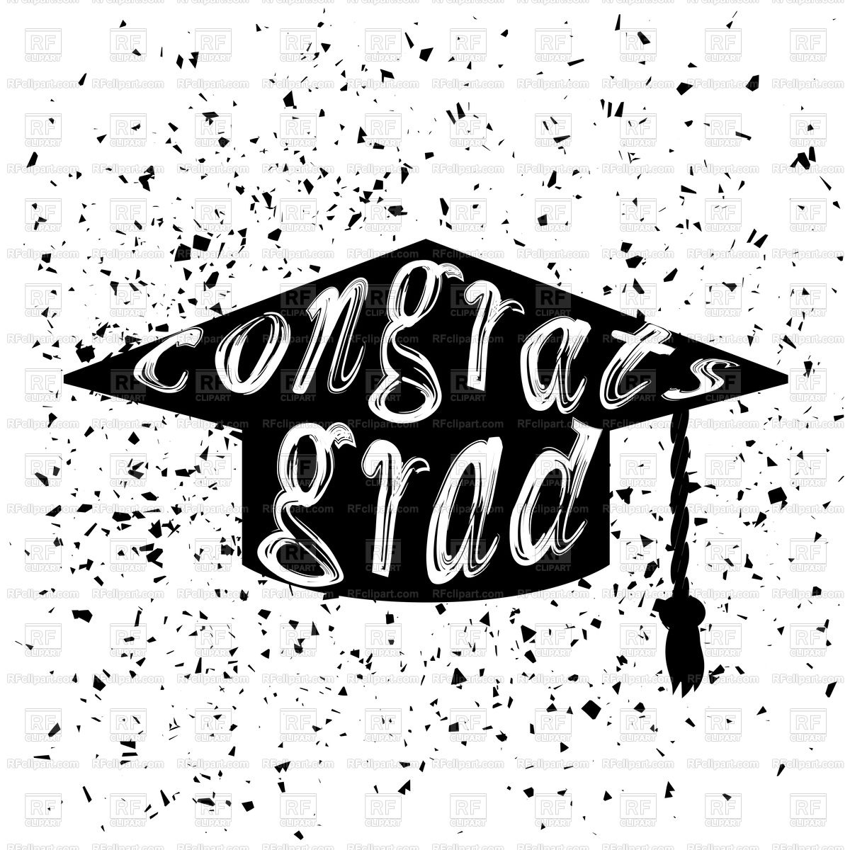 1200x1200 Silhouette Of Graduation Cap With Lettering Congrats Grad
