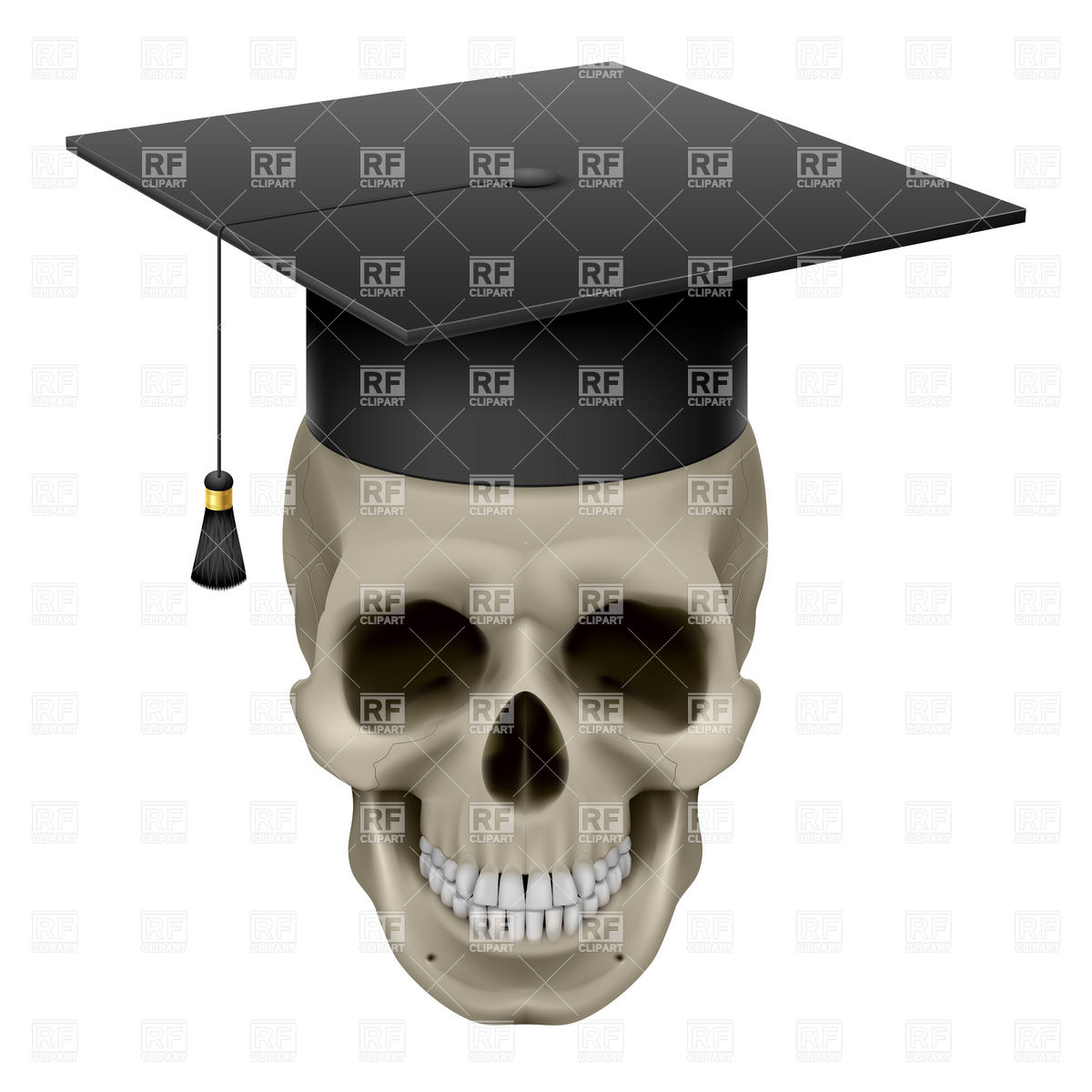 1200x1200 Skull With Graduation Cap, Mortarboard Vector Image Of Beauty