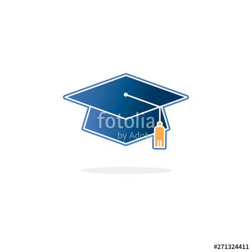 500x500 Blue Mortar Board Vector Icon Great For Infographics, Online