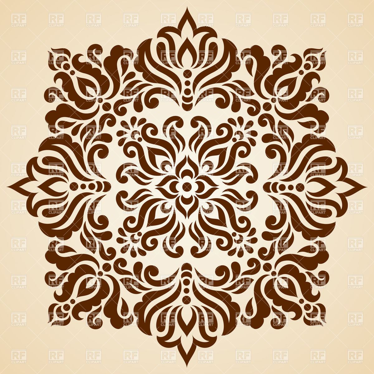 Brown Square Made Of Abstract Floral Mosaic Vector Image Of Design 1200x1200 Brown Square Made Of Abstract Floral Mosaic Vector Image Of Design