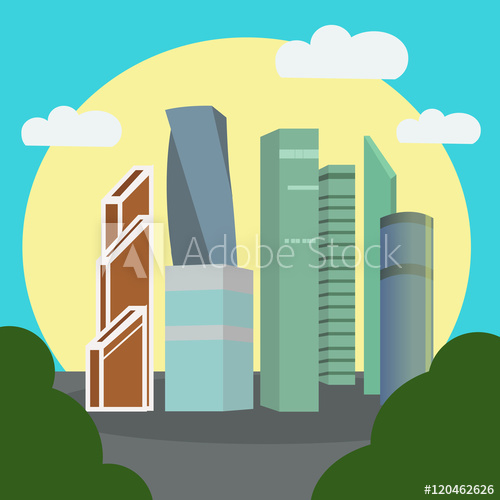 500x500 Moscow City Vector Illustration