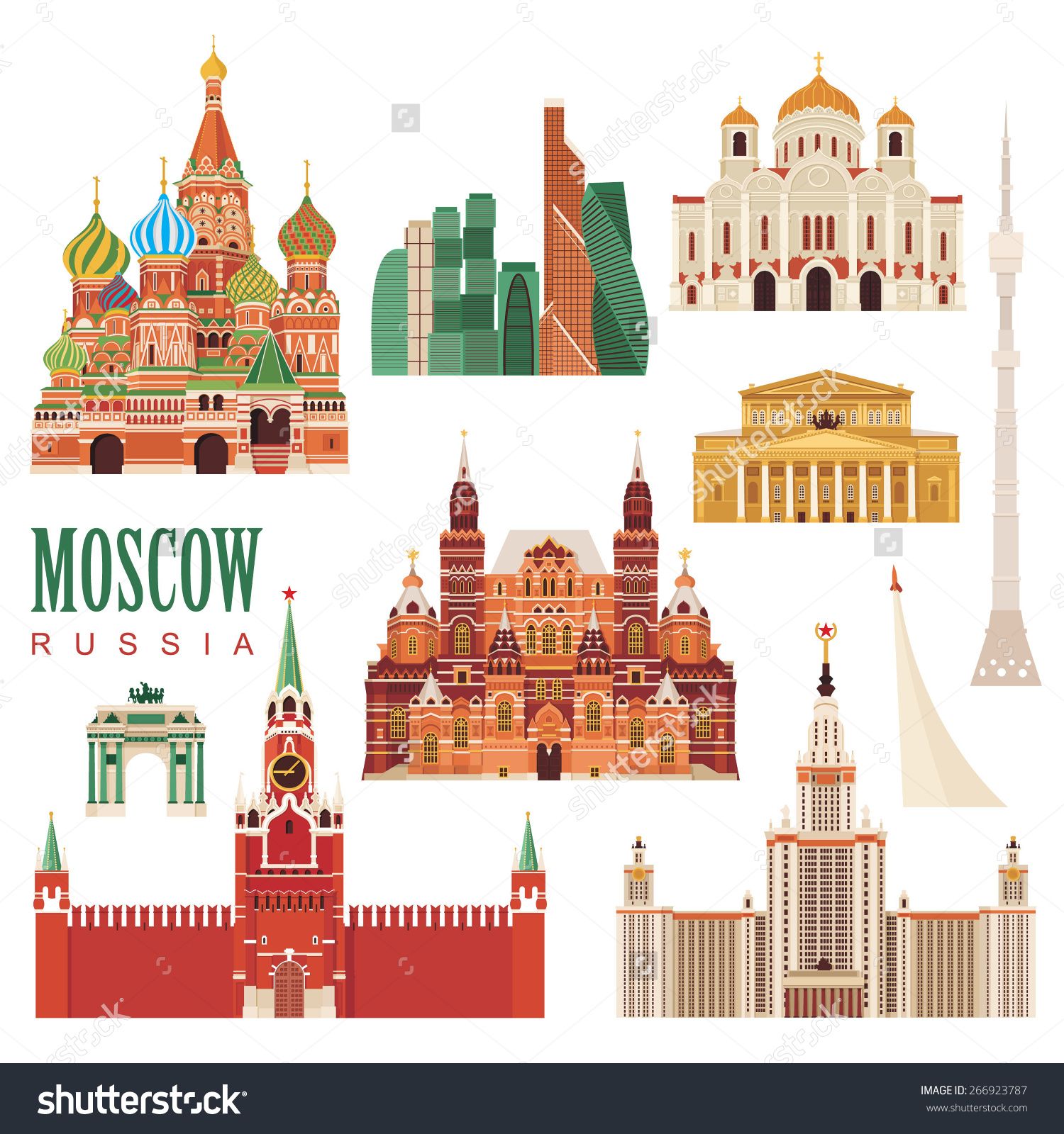 1500x1600 Moscow Vector Illustration Russia In Moscow, Building