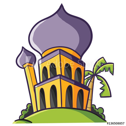 500x500 Funny Orange Purple Mosque Cartoon