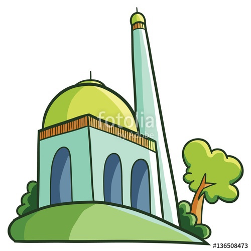 500x500 Funny Blue Green Mosque Cartoon