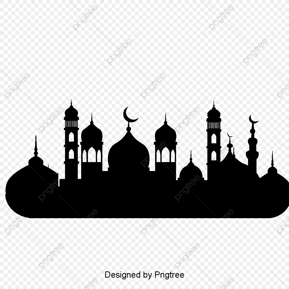 1200x1200 Islamic Mosque Silhouette Vector Material, Islam, Mosque, Sketch
