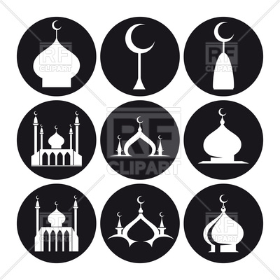 400x400 Islamic Mosque Set Icons Vector Image Of Icons And Emblems