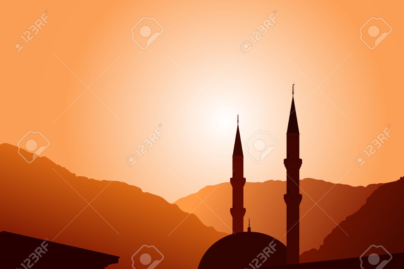 1300x867 Vector Mosque Silhouette