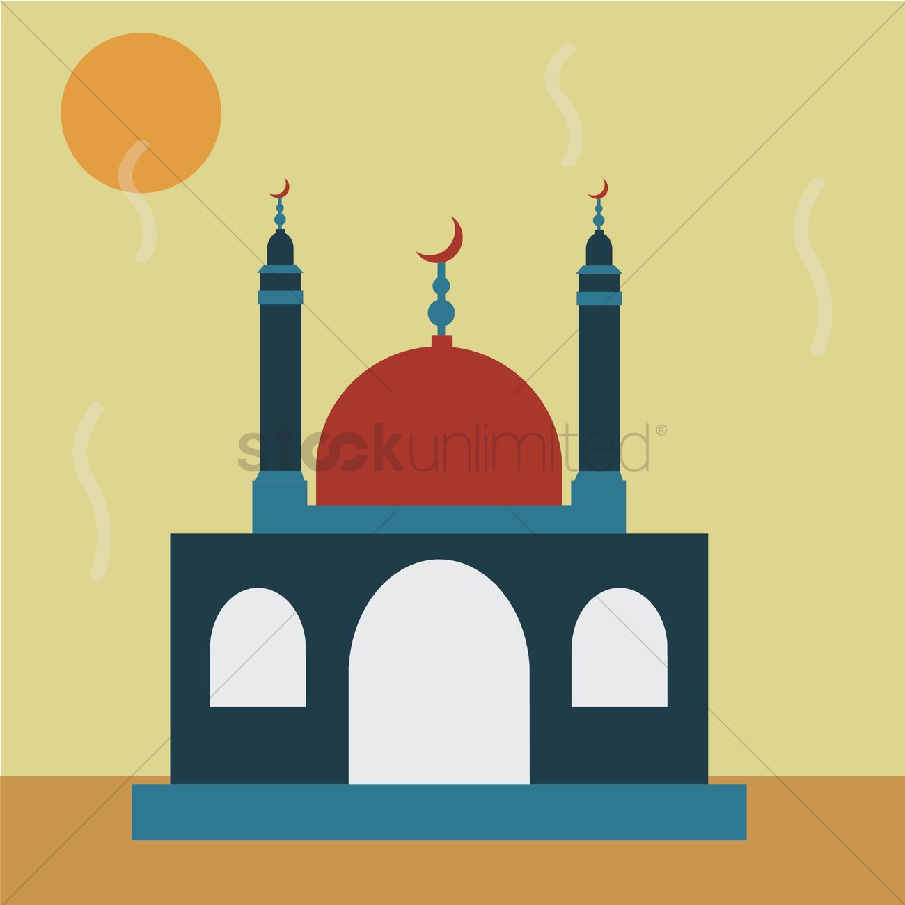 1300x1300 Mosque Vector Image
