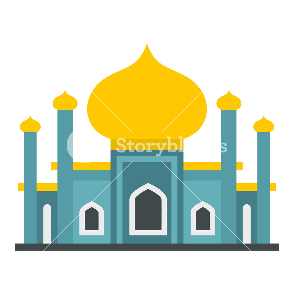 1000x1000 Muslim Mosque Icon Flat Illustration Of Mosque Vector Icon