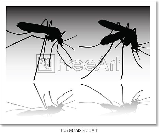 560x470 Free Art Print Of Mosquito Vector Silhouettes Freeart