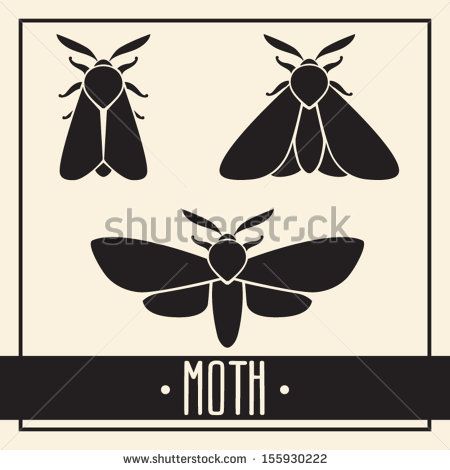 450x470 Simple Isolated Black Moth Or Butterfly On Light Background