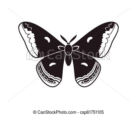 450x379 Cecropia Moth Vector Illustartion Isolated On White Hyalophora