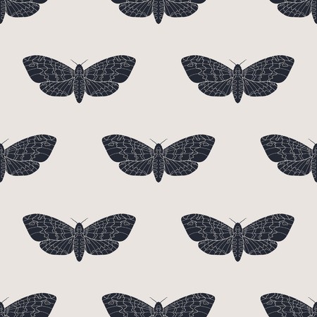 450x450 Hand Drawn Hawk Moth Vector Seamless Pattern Royalty Free Vector