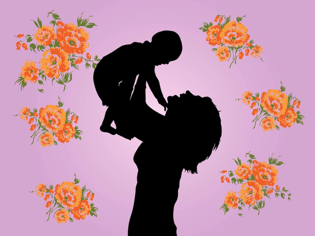 1024x768 Mother And Child Graphics Vector Art Graphics