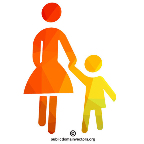 500x500 Mother And Child Vector Symbol