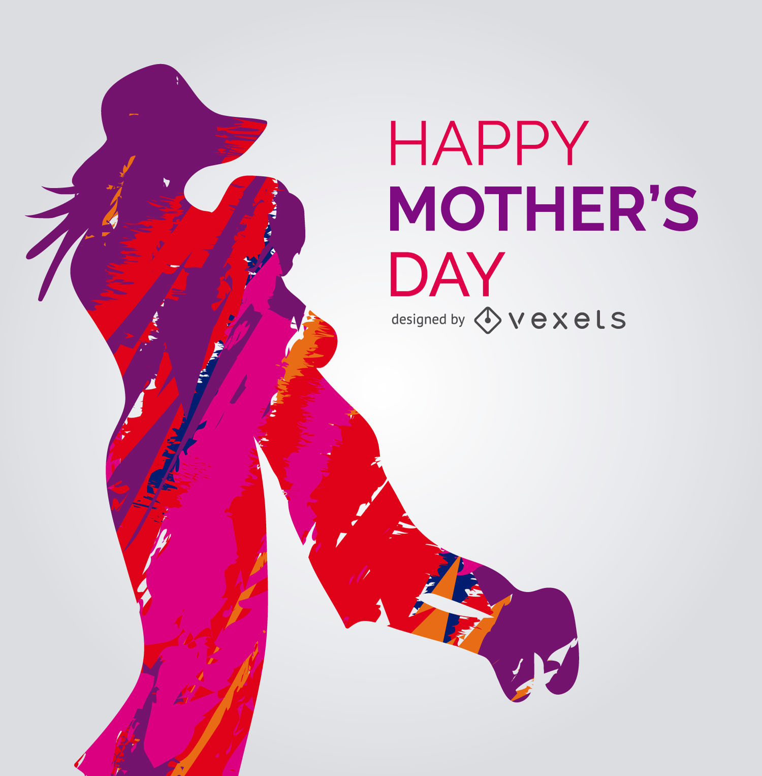 1500x1528 Vibrant Mother And Child Vector With Message