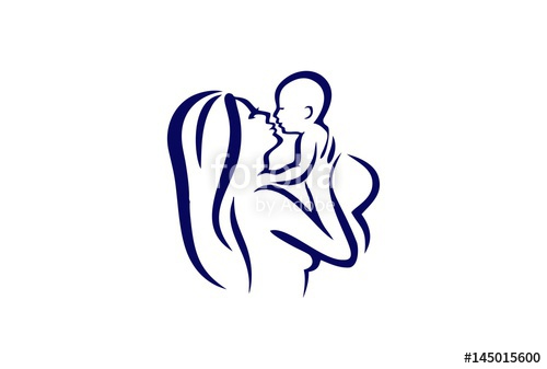 Mother And Baby Stylized Vector Symbol, Mom Huges Her Child Logo 500x337 Mother And Baby Stylized Vector Symbol, Mom Huges Her Child Logo