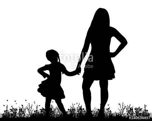 500x400 Huge Collection Of 'mother And Child Silhouette' Download More