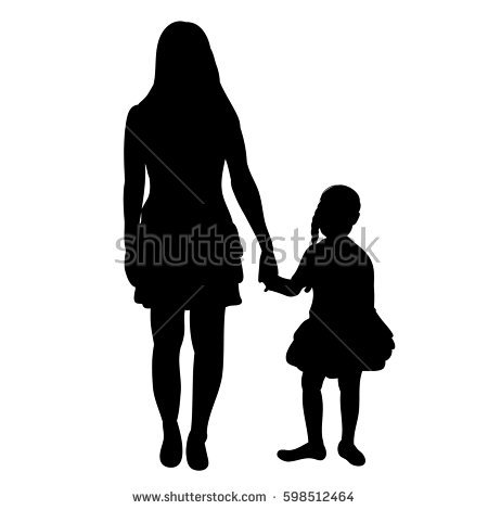 450x470 Mother Daughter Silhouette Images