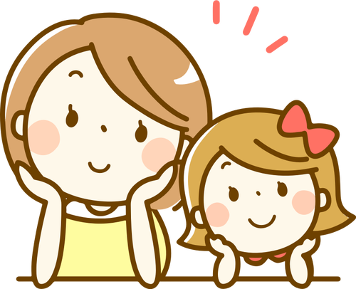 500x406 Mother And Daughter Vector Drawing