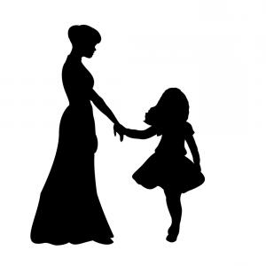 300x300 Silhouette Mom And Daughter Vector Wallkeeper