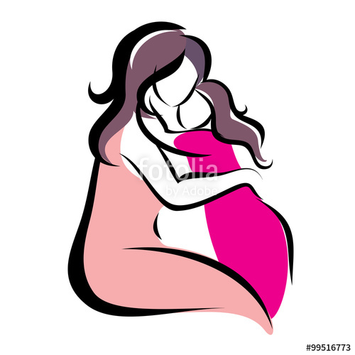 500x500 Mother And Daughter Vector Symbol Stock Image And Royalty Free