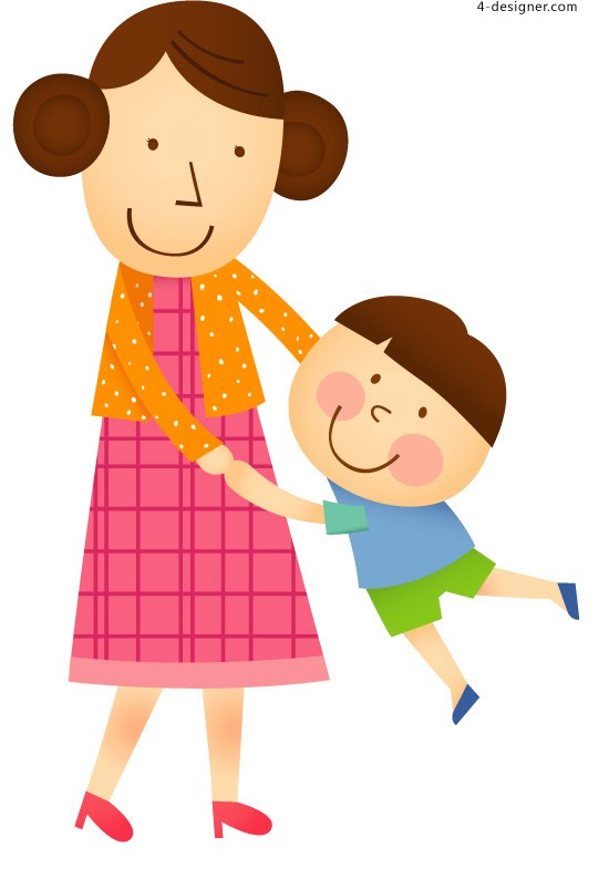 Designer Cartoon Mother Vector Material 550x794 Designer Cartoon Mother Vector Material