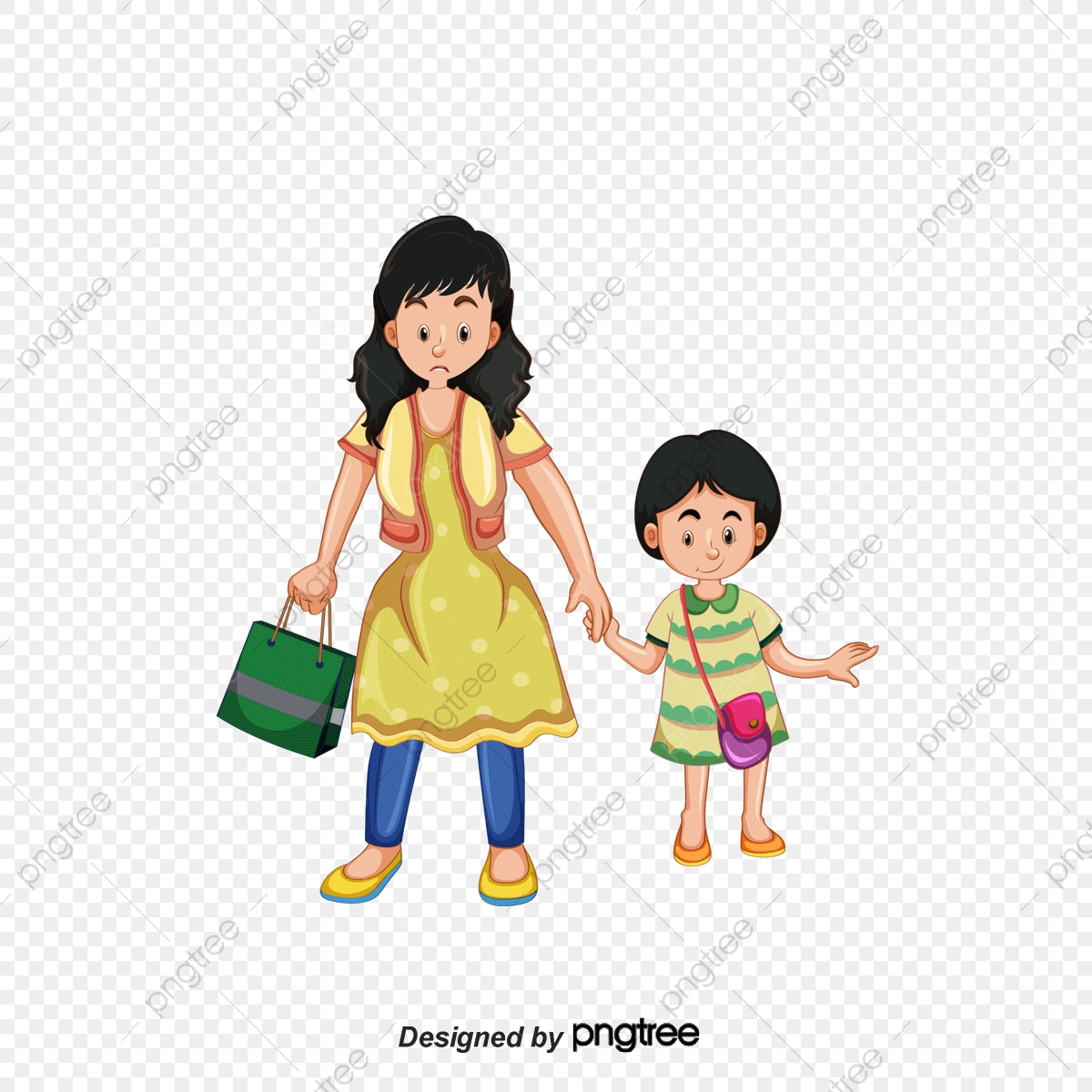 A Girl Shopping With Her Mother, Vector Png, Shopping Together 1200x1200 A Girl Shopping With Her Mother, Vector Png, Shopping Together