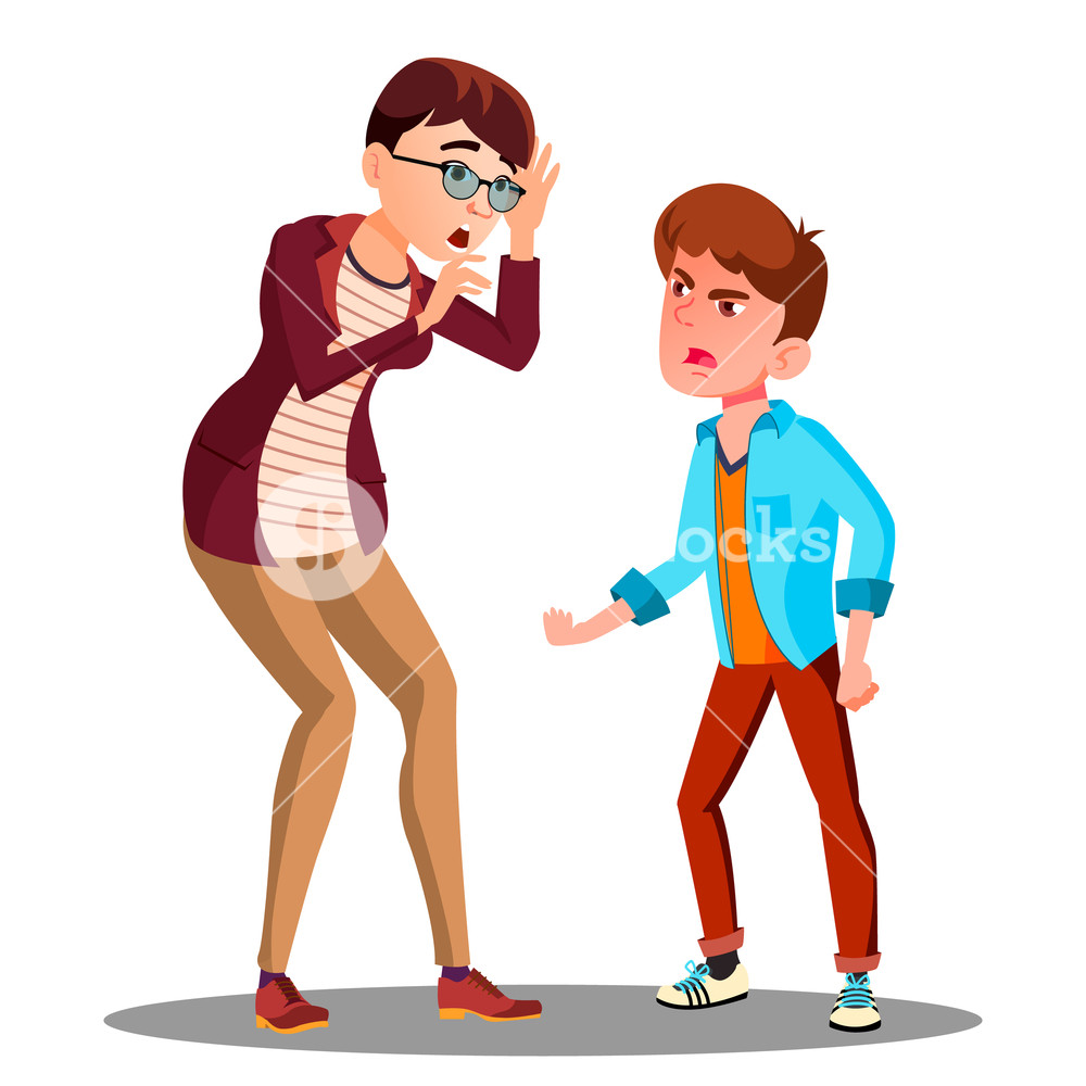 Angry Son Screaming At Frightened Mother Vector Isolated 1000x1000 Angry Son Screaming At Frightened Mother Vector Isolated