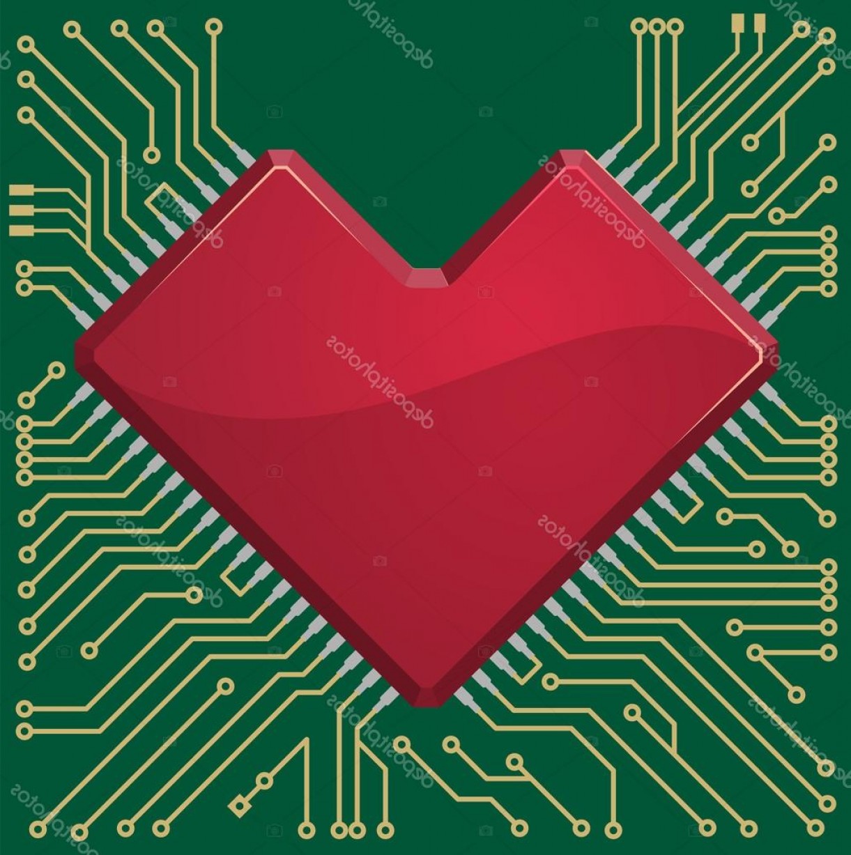 1221x1227 Motherboard Vector With A Heart Createmepink