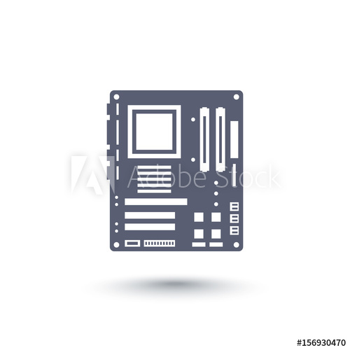 500x500 Motherboard Vector Icon Over White